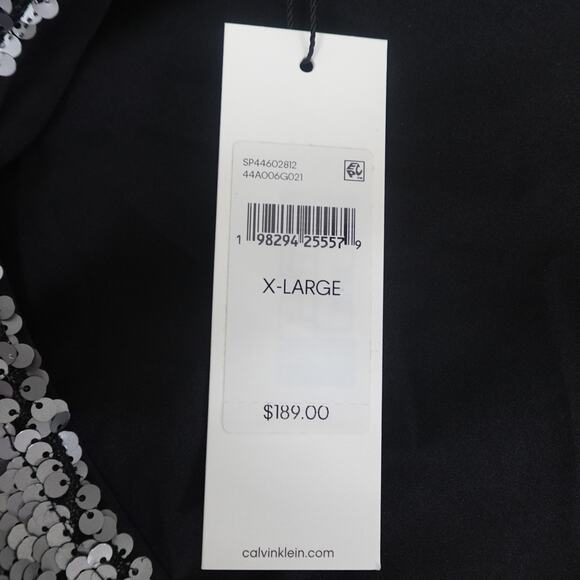 Calvin Klein Sequin Midi Dress Silver- XL - Picture 5 of 9